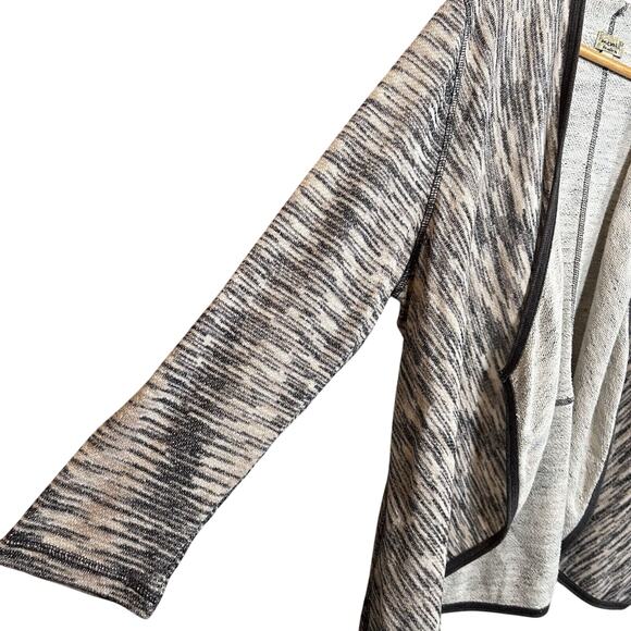 One World Live & Let Live Cardigan Beige & Gray Open Front Long Sleeve Size 2X - Picture 3 of 8